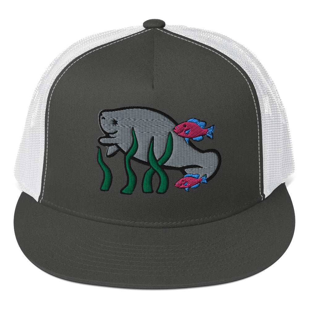 Manatee w Fish Friends Trucker Cap