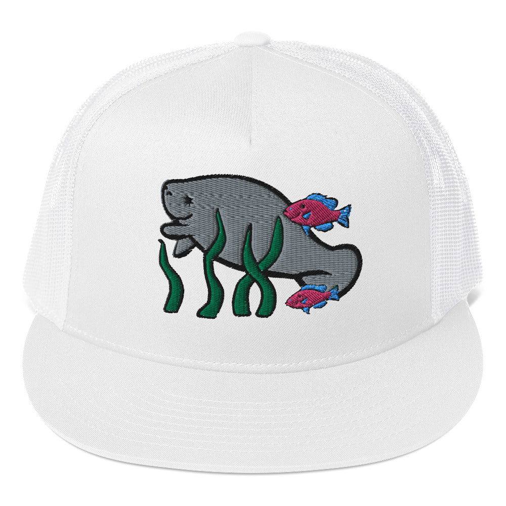 Manatee w Fish Friends Trucker Cap