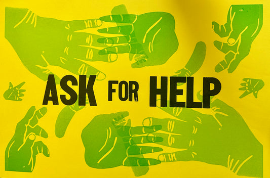 ASK FOR HELP yellow