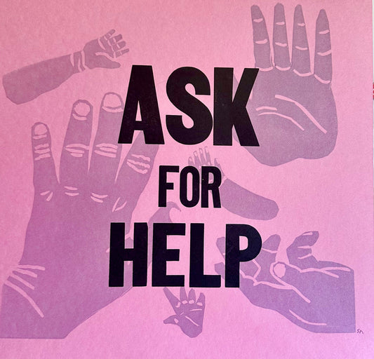 ASK FOR HELP pink/purp